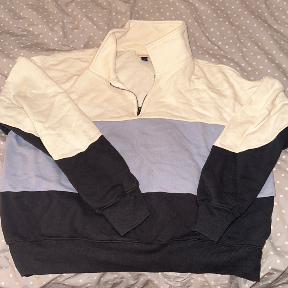 tricolor quarter zip